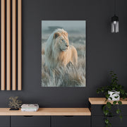 White Lion Frosted Grass Portrait Wall Art & Canvas Print