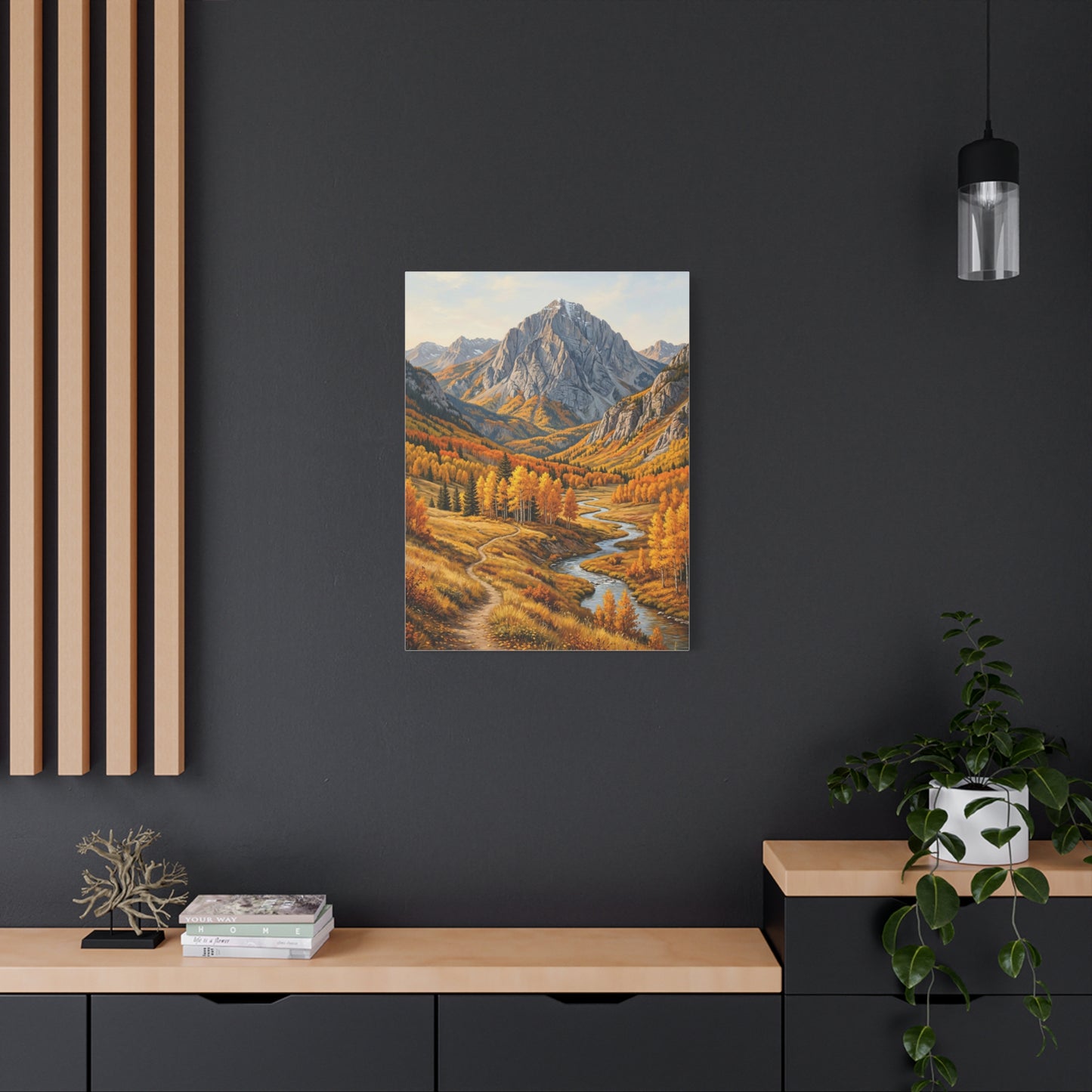 Autumn Aspen River Valley Wall Art & Canvas Print