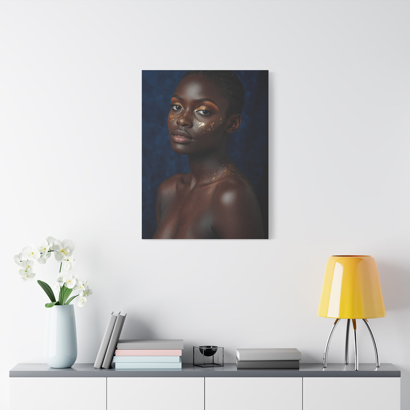Minimal Gold Highlight Portrait Wall Art & Canvas Print
