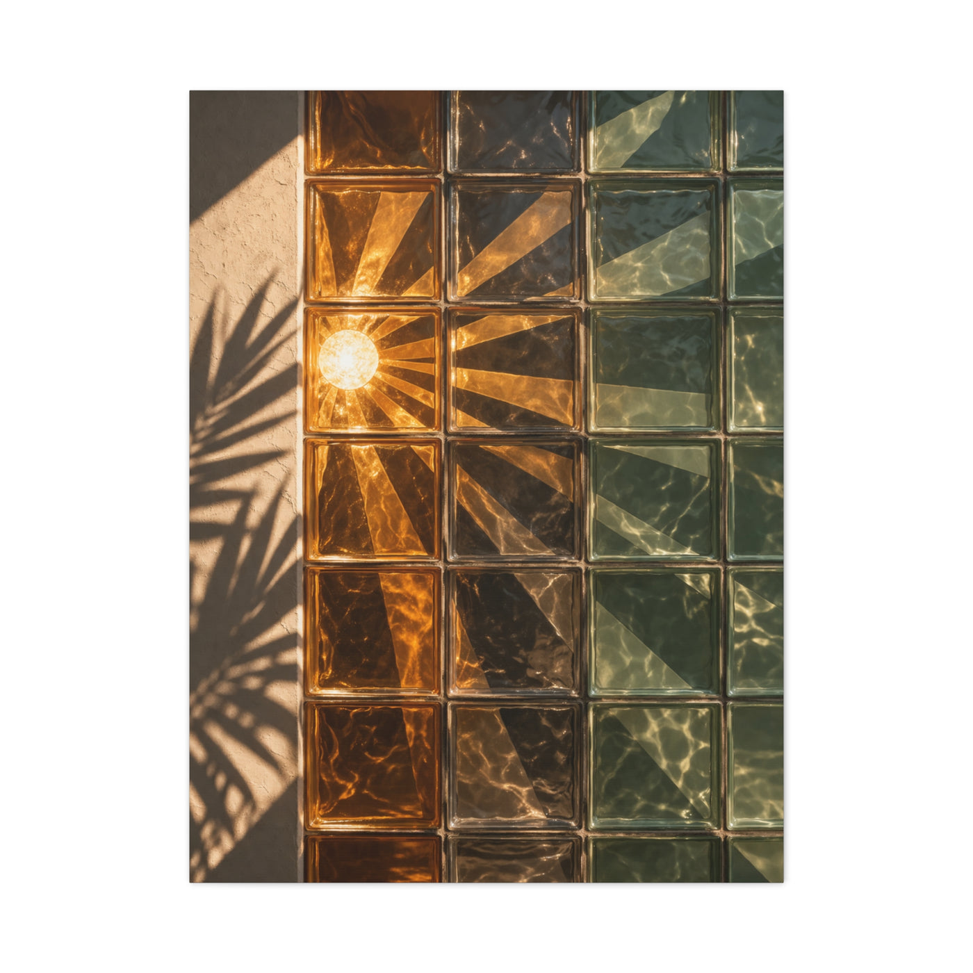 Sunburst Glass Block Reflection Wall Art & Canvas Print