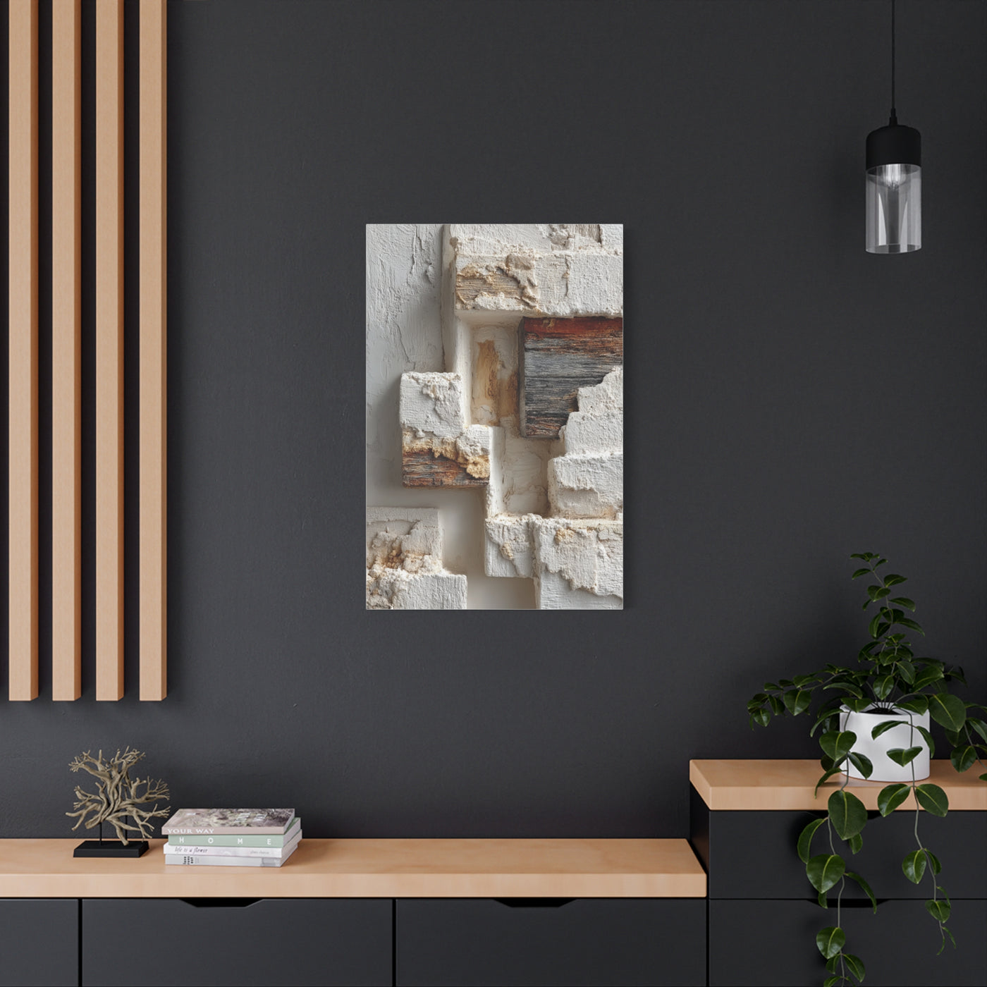 Minimal Plaster Block Assemblage Wall Art & Canvas Print