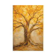 Impasto Golden Tree of Life Texture Wall Art & Canvas Print