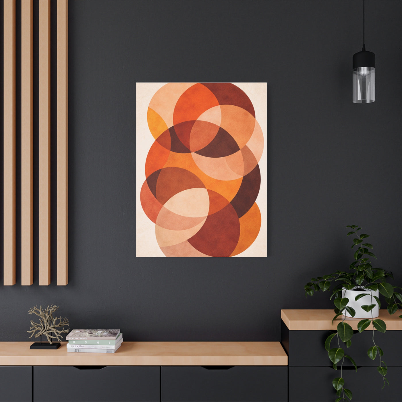 Overlapping Orange Circle Composition Wall Art & Canvas Print