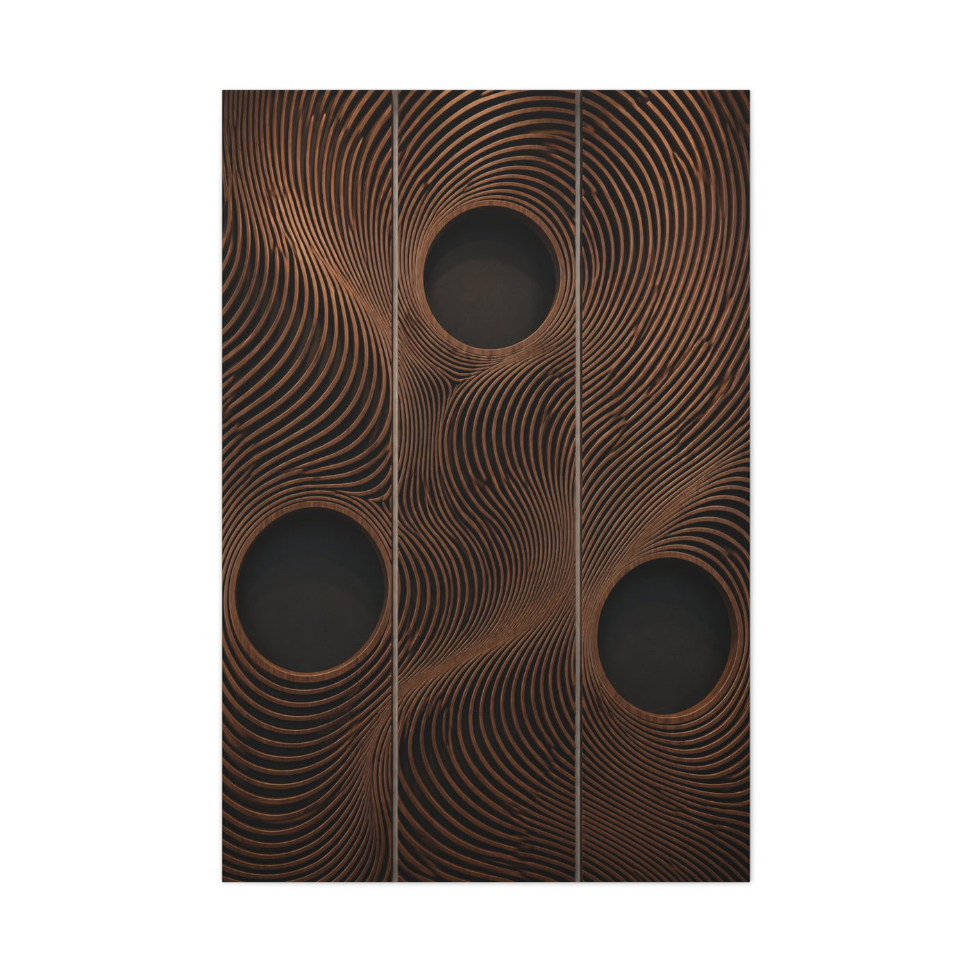 Architectural Wood Wave Panel Geometry Wall Art & Canvas Print