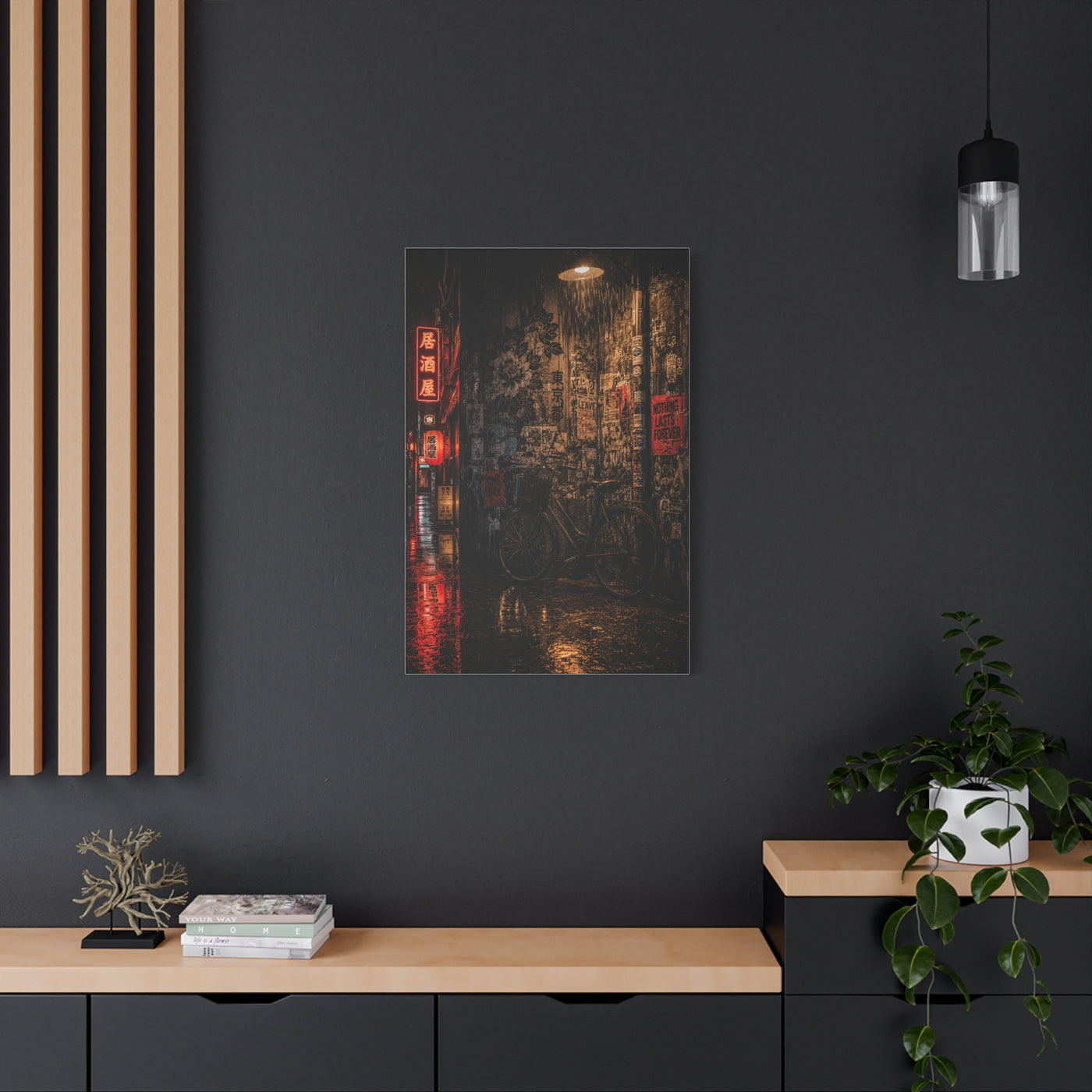 Neon Tokyo Alley Graffiti Street Wall Art & Canvas Print