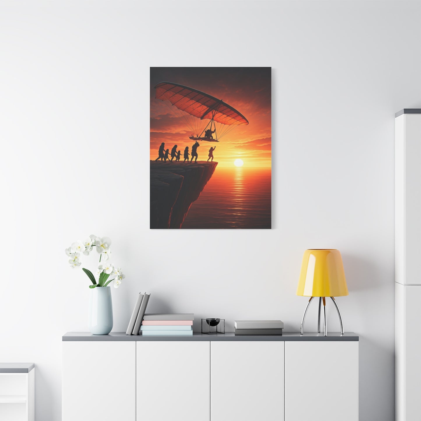 Cliffside Takeoff Into the Sunset Wall Art & Canvas Prints