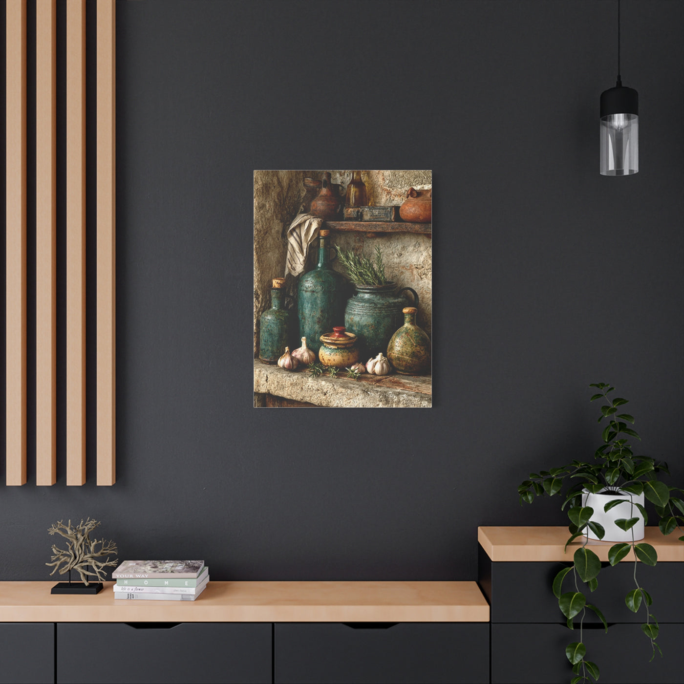 Rustic Ceramic Pantry Shelf Still Life Wall Art & Canvas Print