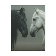 Dual Horse Contrast Portrait Wall Art & Canvas Print