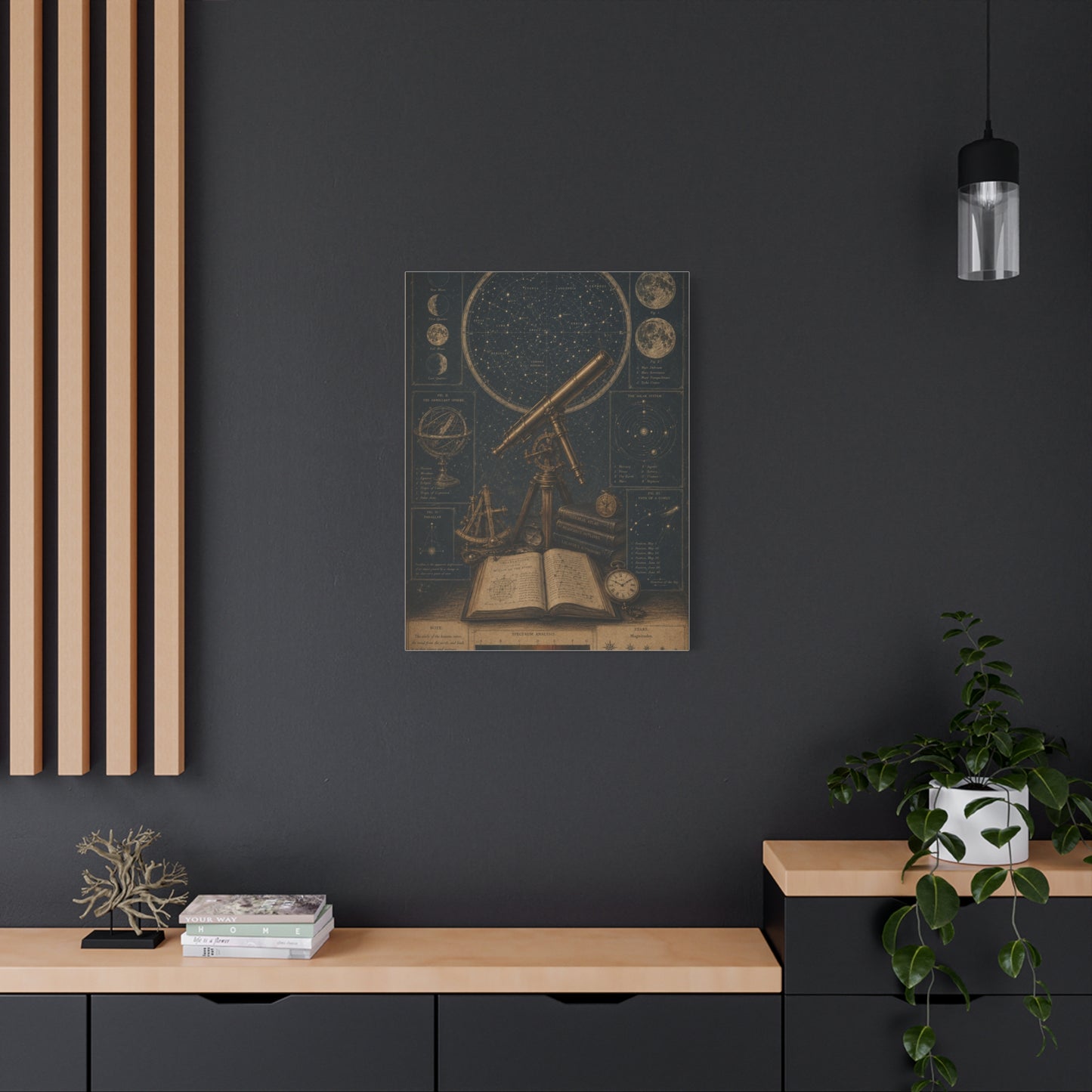 Antique Telescope & Celestial Study Wall Art & Canvas Print