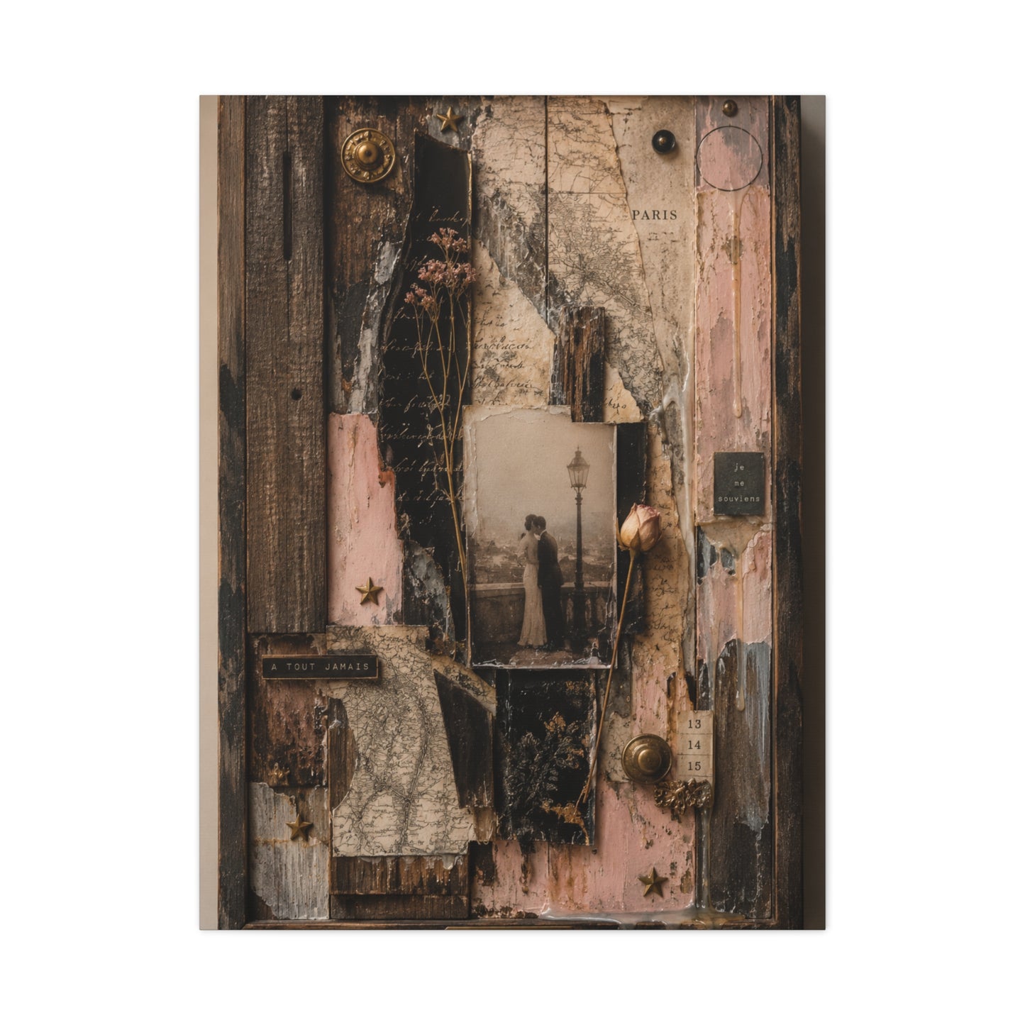 Vintage Love Story Collage Keepsake Wall Art & Canvas Print
