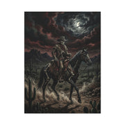 Moonlit Skeleton Rider Desert Journey Wall Art & Canvas Print