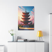 Traditional Pagoda Surrounded by Sakura Blossoms Wall Art & Canvas Prints
