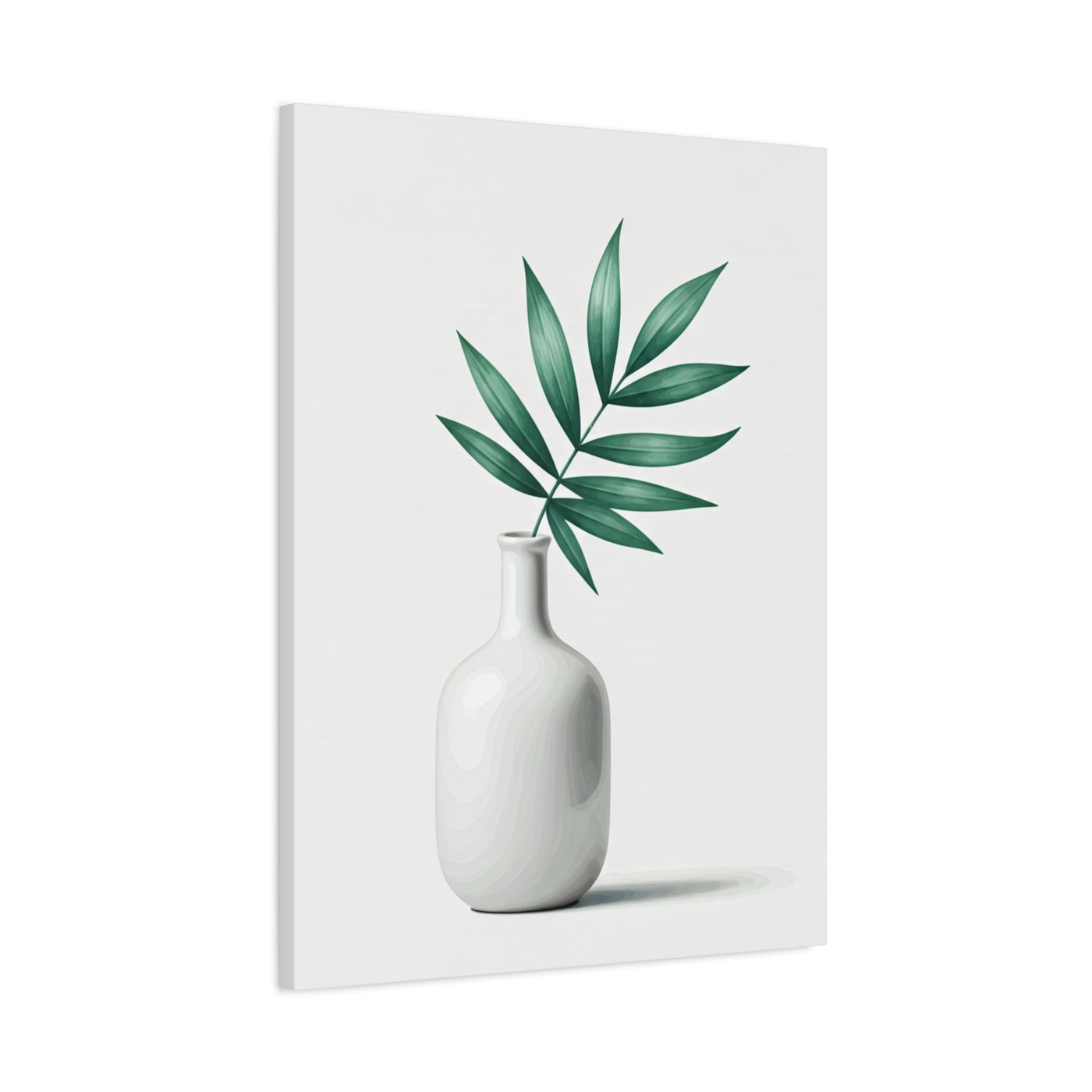 Minimal Vase with Green Leaves Wall Art & Canvas Prints
