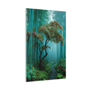 Green Bamboo Grove Mist Path Wall Art & Canvas Print