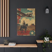 Mid-Century Western Aviation Collage Wall Art & Canvas Print