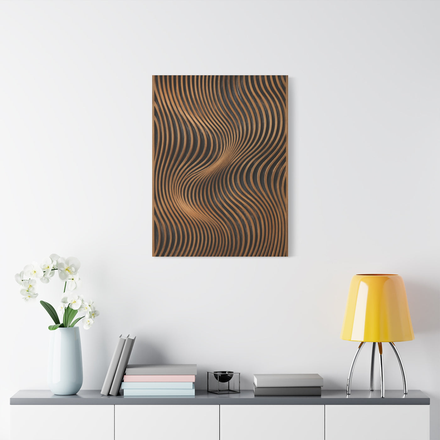 Minimal Slatted Wave Flow Panel Wall Art & Canvas Print