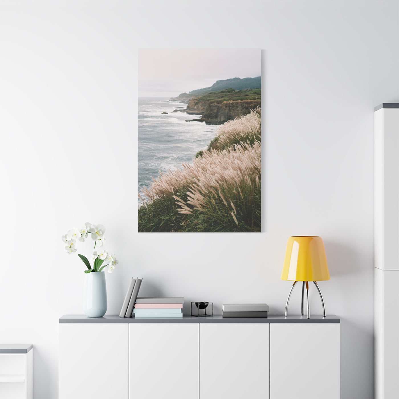Wind Swept Coastal Cliffs Above the Ocean Wall Art & Canvas Print