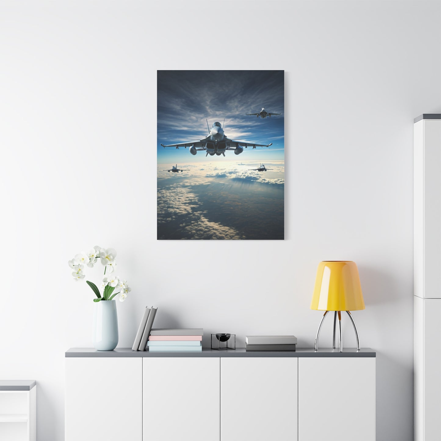 Skyborn Jet Through Cloud Kingdom Wall Art & Canvas Prints