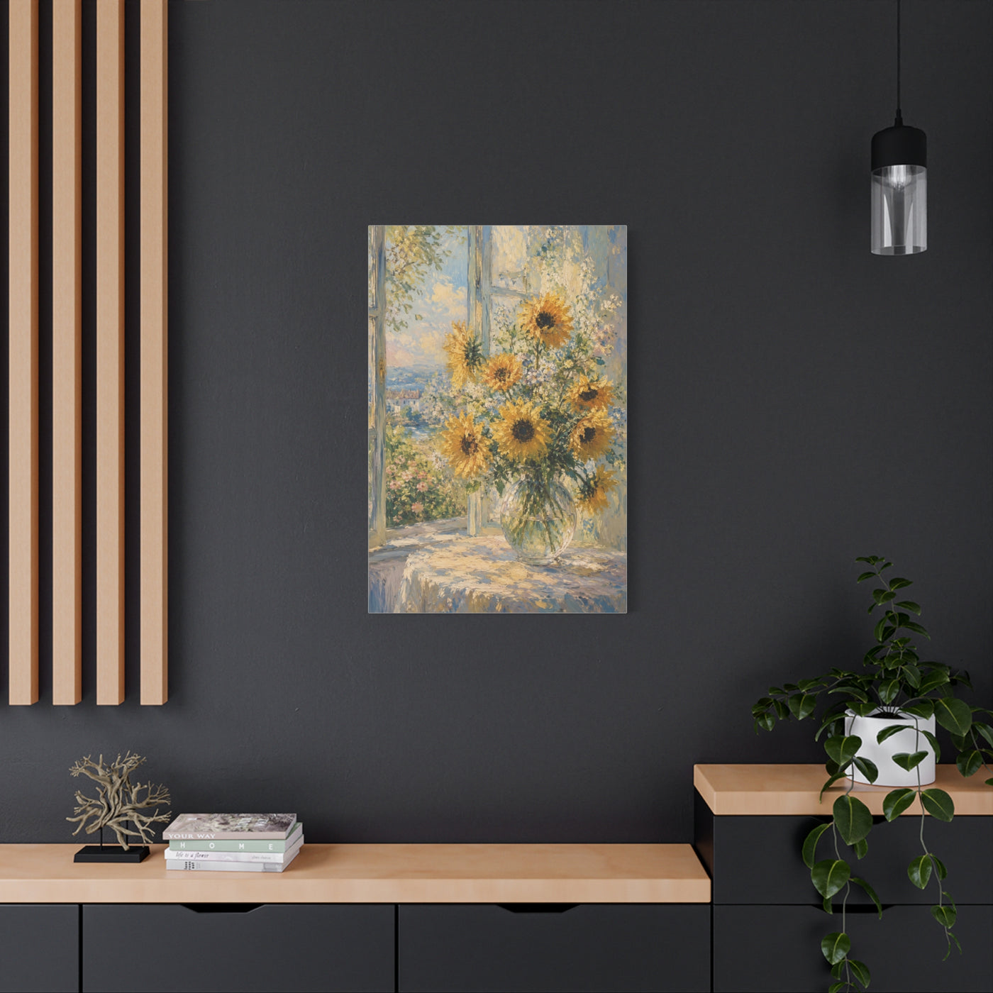 Sunlit Window Sunflower Still Life Wall Art & Canvas Print
