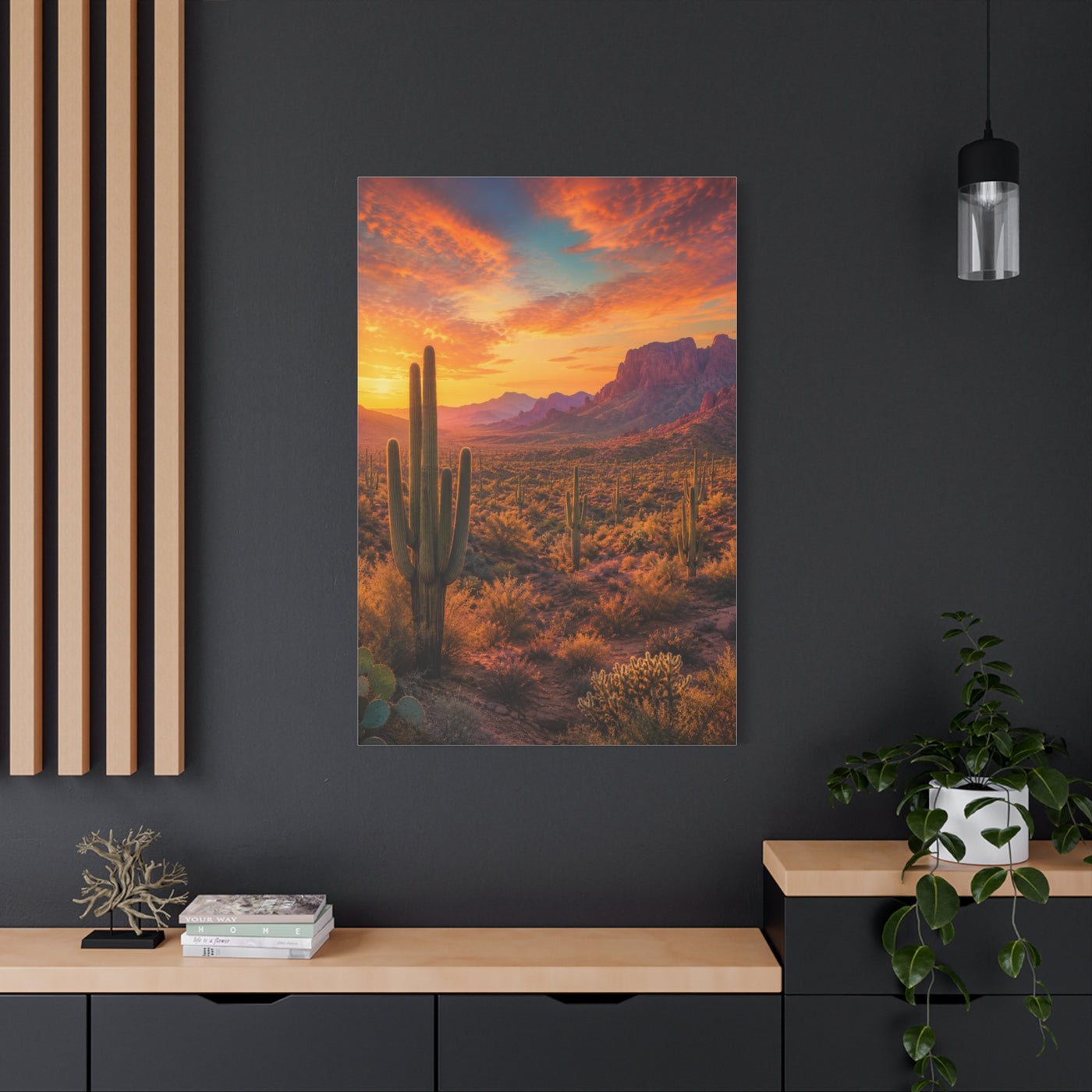 Golden Hour Saguaro Desert Southwest Wall Art & Canvas Print