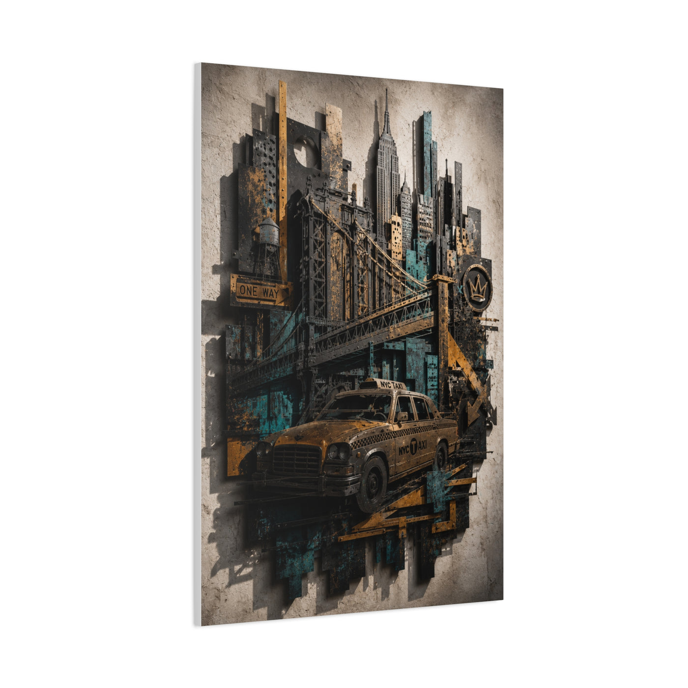 NYC Bridge Urban Collage Street Wall Art & Canvas Print