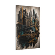 NYC Bridge Urban Collage Street Wall Art & Canvas Print