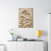 Ivory Minimal Wave Relief Texture Wall Art & Canvas Print