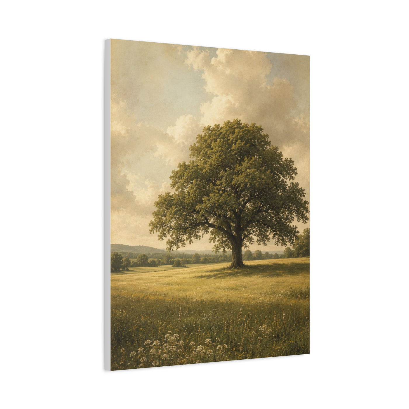Golden Meadow Lone Tree Landscape Trees Wall Art & Canvas Print