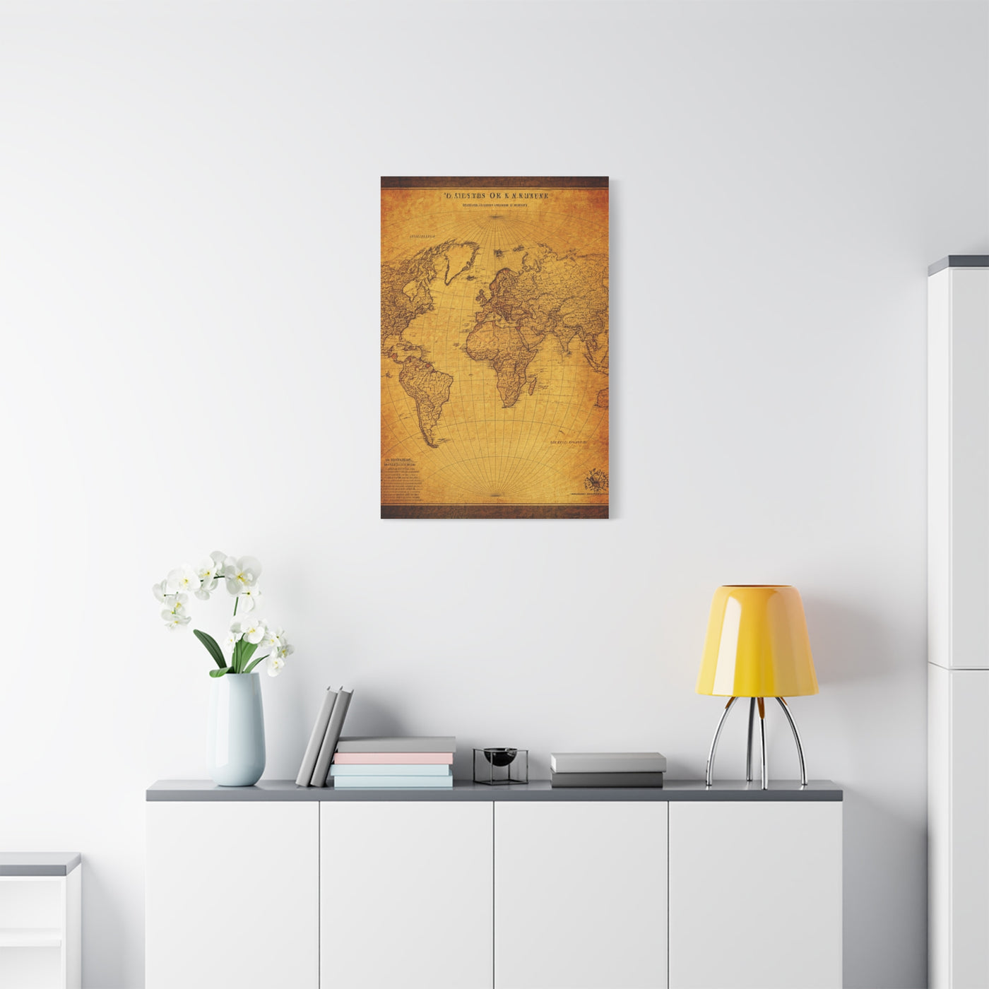 Antique Oval World Atlas Map Wall Art & Canvas Prints