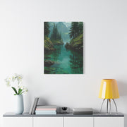 Emerald Mountain Lake Serenity Wall Art & Canvas Print