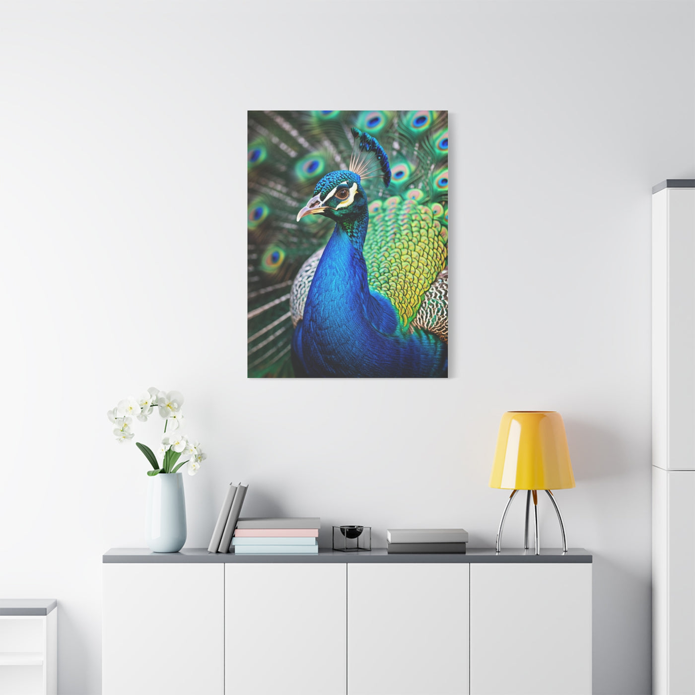 Vibrant Peacock Portrait Wall Art & Canvas Prints