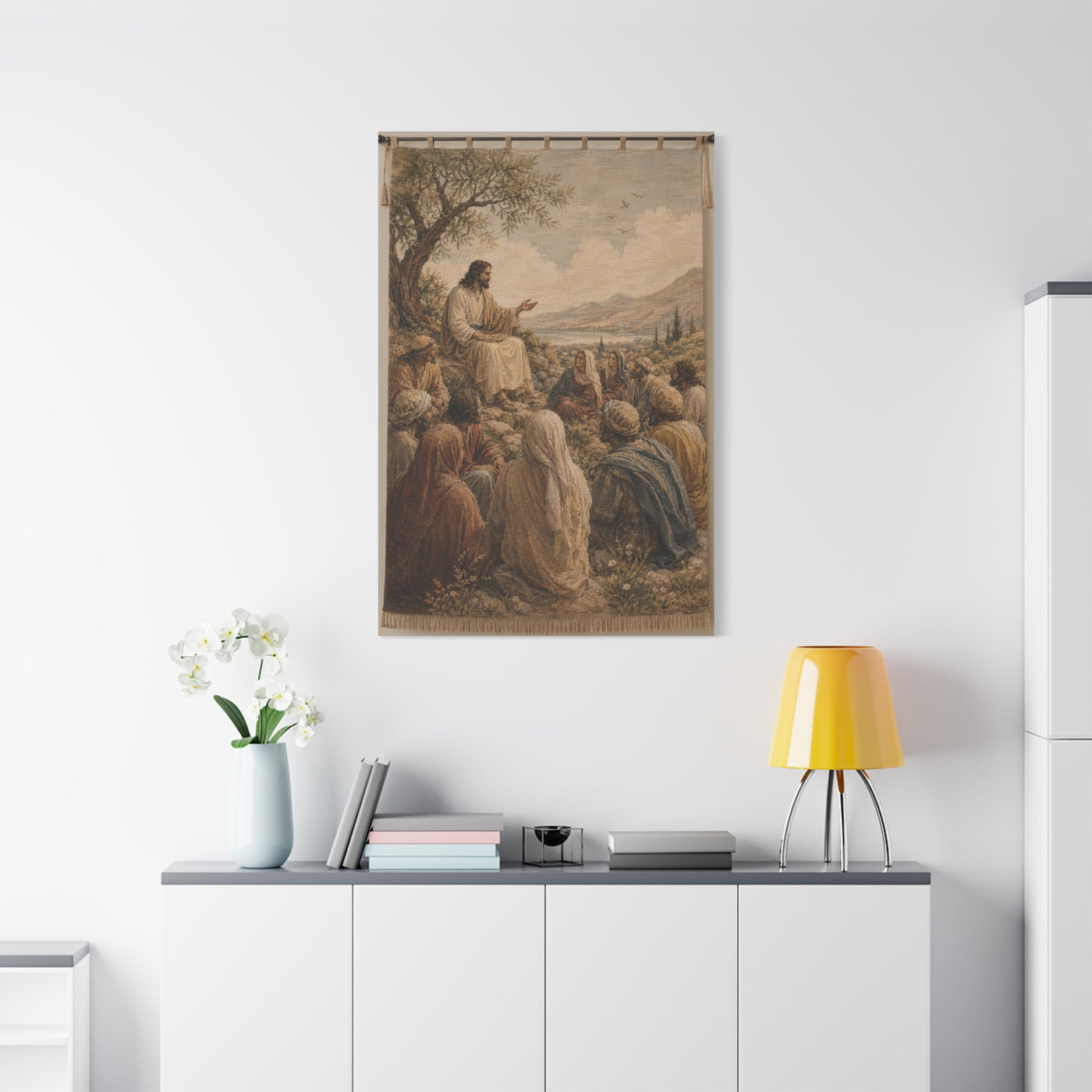 Sermon on the Hillside Tapestry Wall Art & Canvas Print