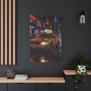 NYC Graffiti Taxi Night Street Wall Art & Canvas Print