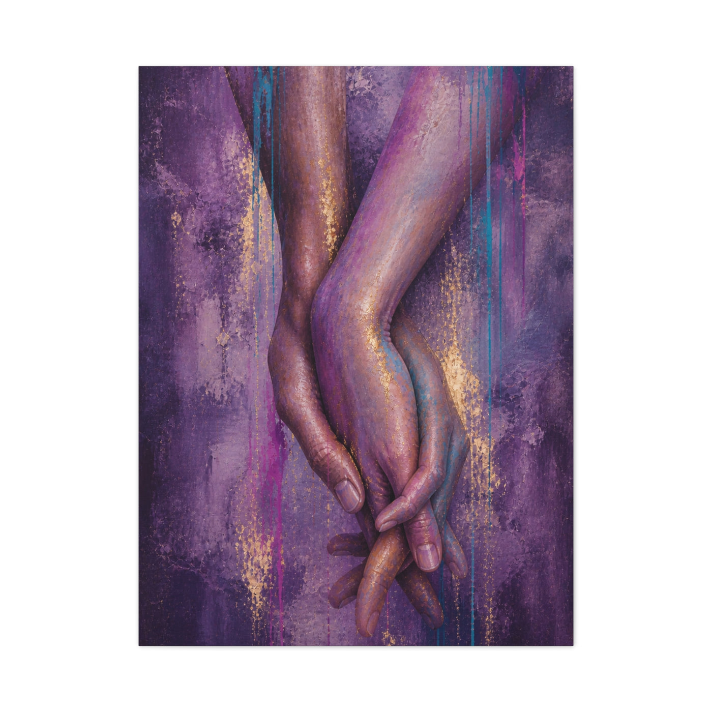 Intertwined Hands Abstract Emotion Wall Art & Canvas Print