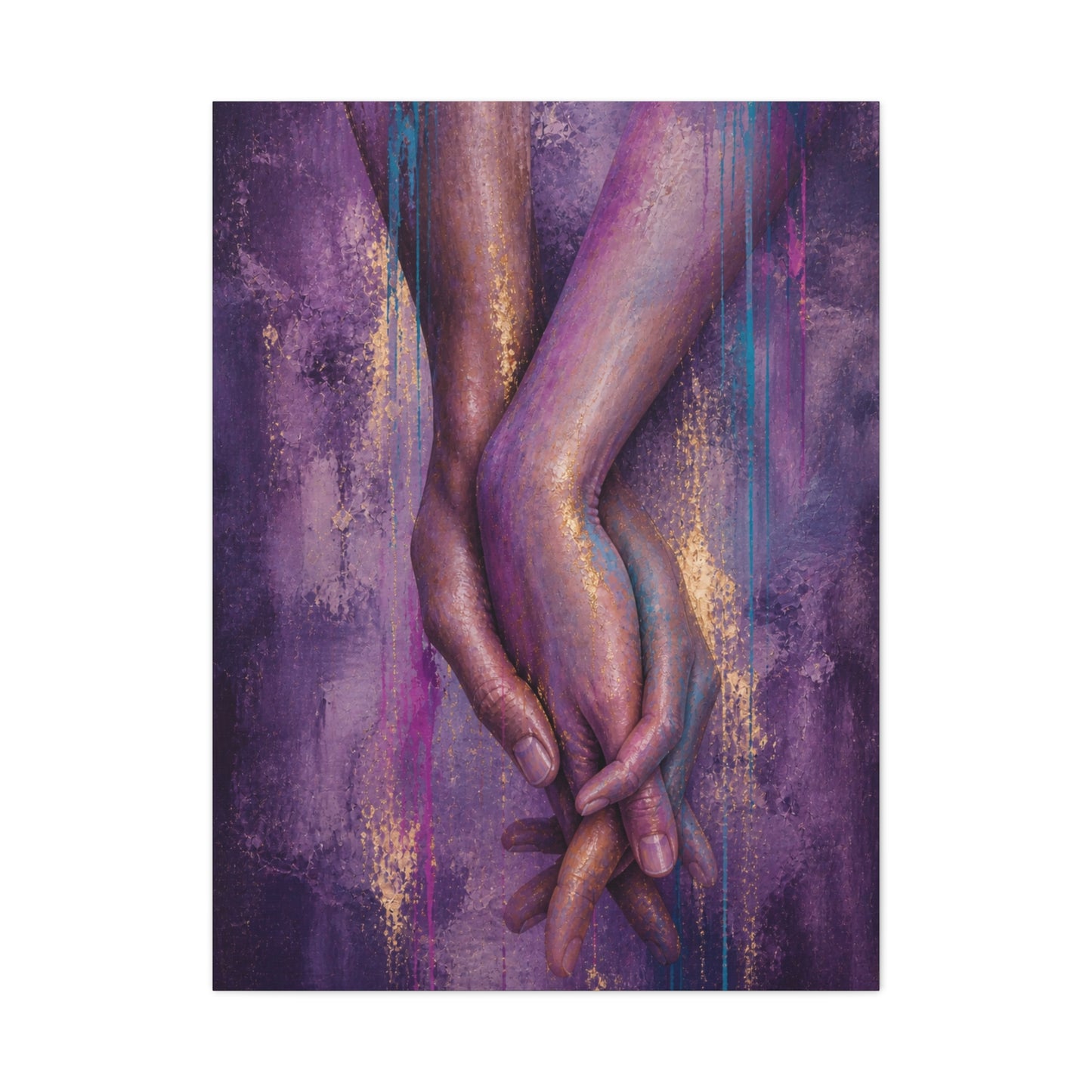 Intertwined Hands Abstract Emotion Wall Art & Canvas Print