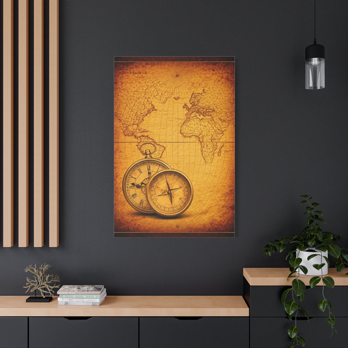Sepia Gridland Treasure Chart Wall Art & Canvas Prints