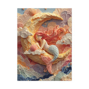 Dreamy Crescent Moon Mermaid Wall Art & Canvas Print