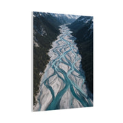 Aerial Braided Mountain River Wall Art & Canvas Print
