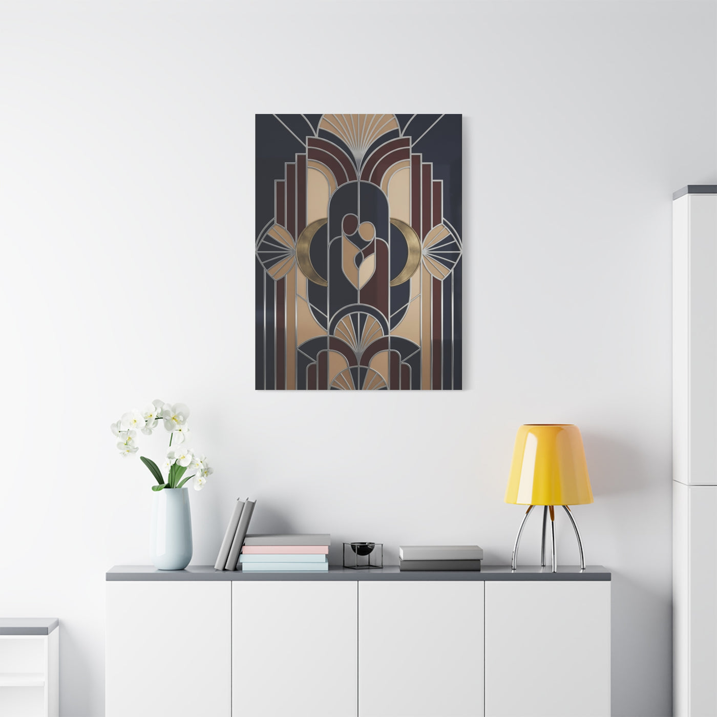 Neo-Deco Geometric Romance Composition Wall Art & Canvas Print
