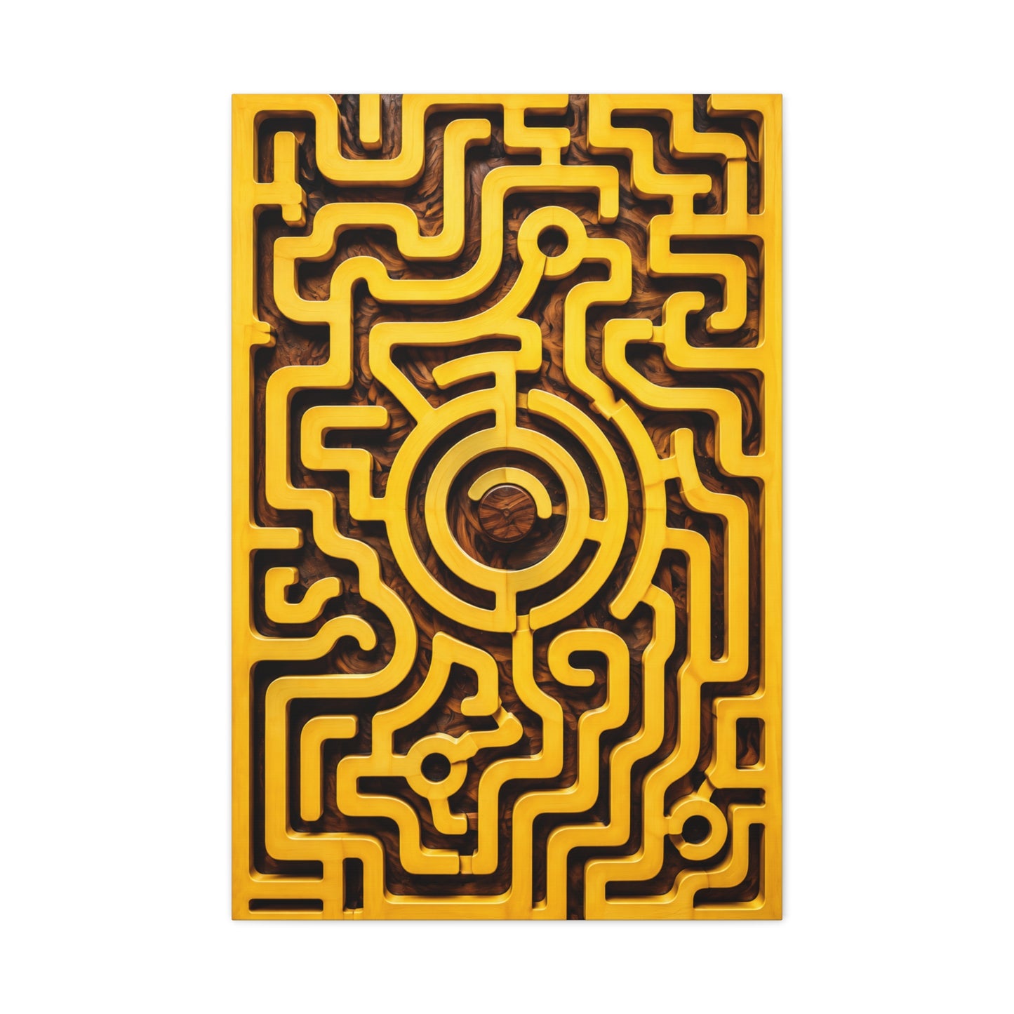 Interactive Yellow Maze Geometric Panel Wall Art & Canvas Print