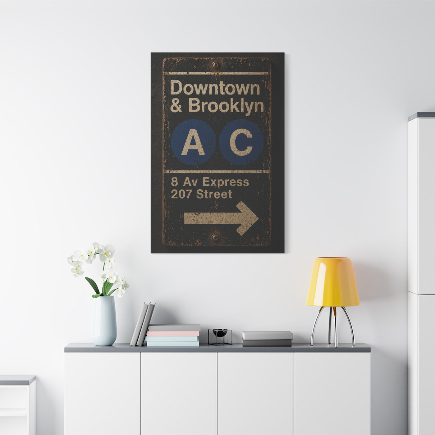 Vintage Subway Sign Industrial Wall Art & Canvas Print