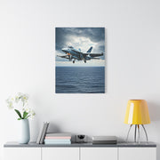 Fighter Jet Above Open Sea Wall Art & Canvas Prints