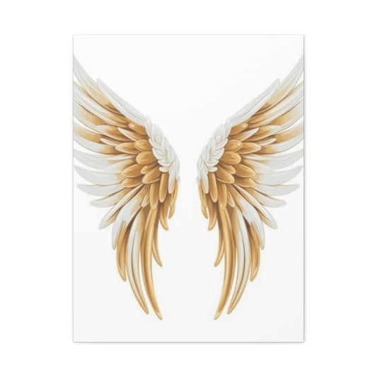 Golden and White Angel Wings Wall Art & Canvas Prints