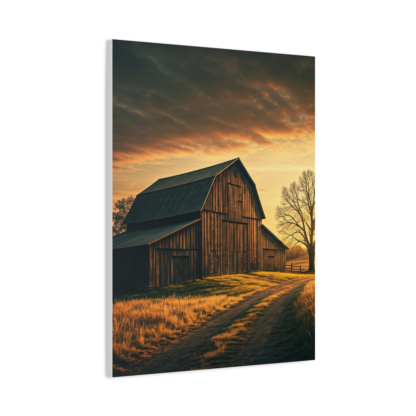 Rustic Barn Along the Country Path Wall Art & Canvas Prints