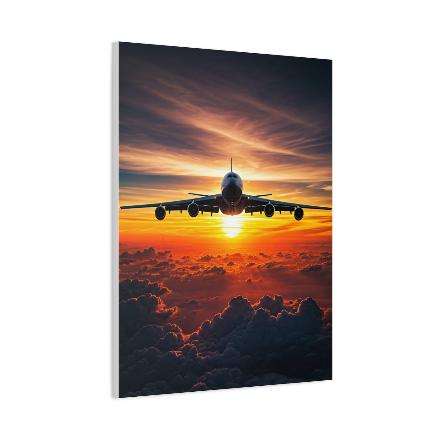 Sunset Flight Above the Clouds Wall Art & Canvas Prints