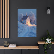 Winter Farmhouse Blue Hour Wall Art & Canvas Print