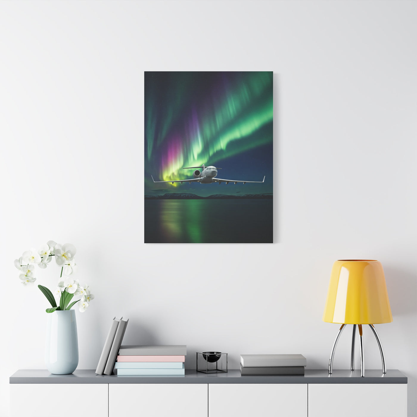 Northern Lights Jet Flight Wall Art & Canvas Prints