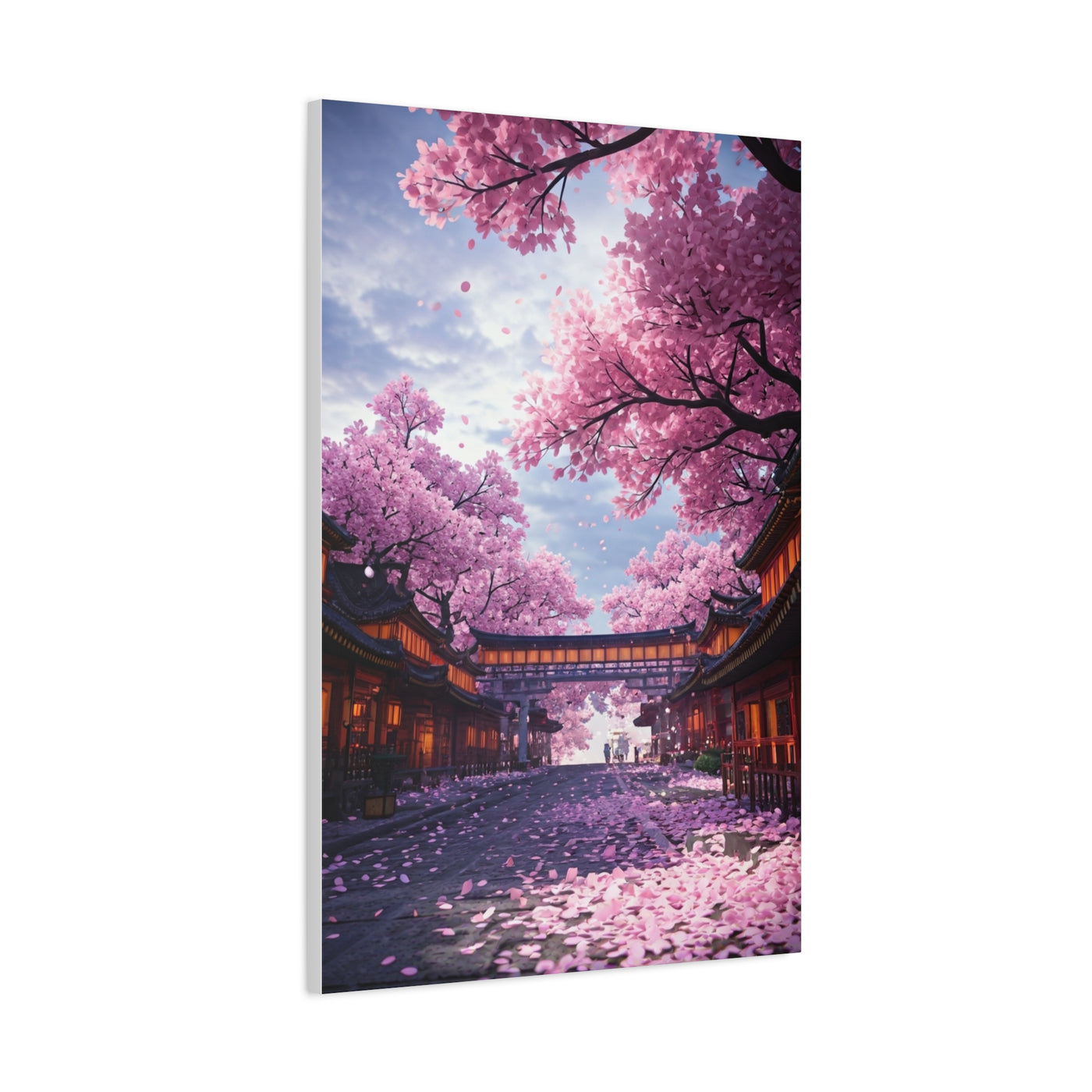 Cherry Blossom Street Wall Art & Canvas Print