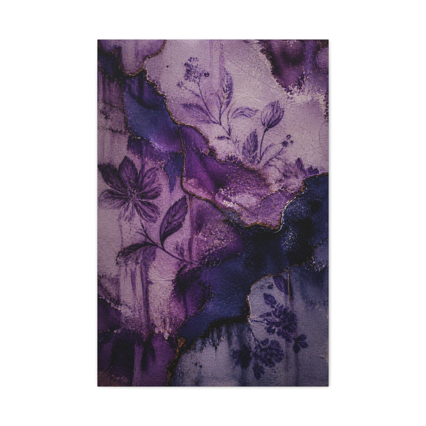 Purple Botanical Ceramic Texture Wall Art & Canvas Print