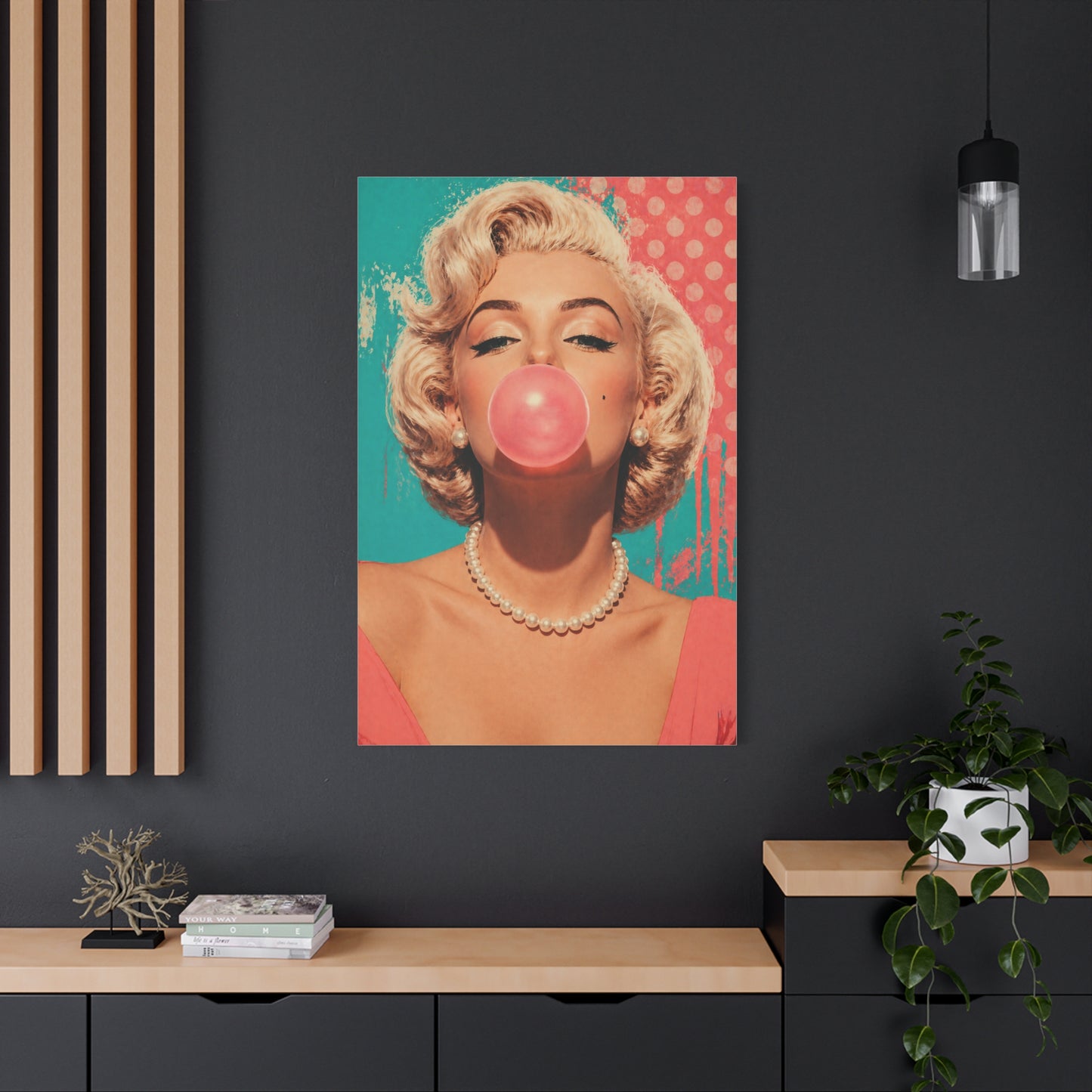 Retro Pop Glam Bubble Portrait Wall Art & Canvas Print